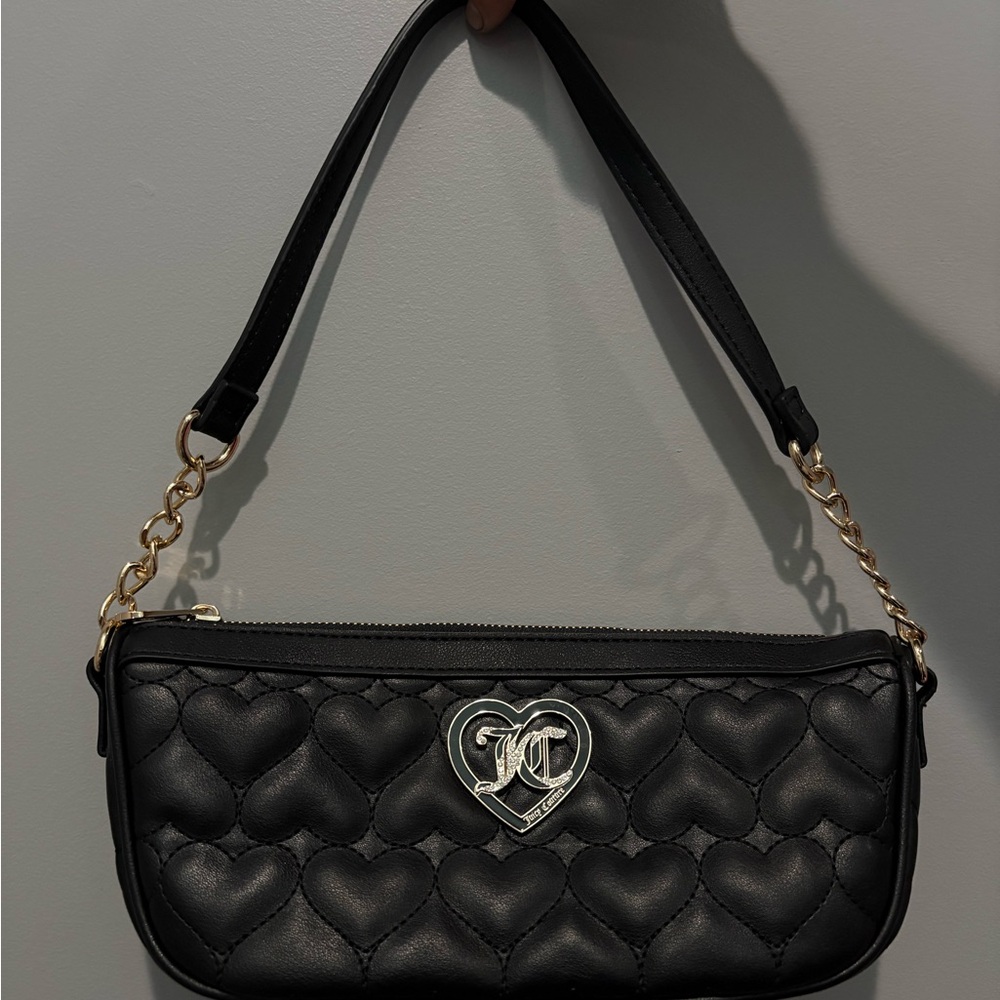 Juicy Couture Black Heart Quilted Shoulder Bag